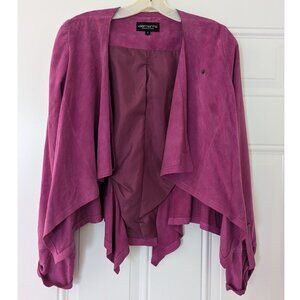 ELEMENTS by Vakko Fuchsia Suede Jacket | Size S | Asymmetrical | NWT